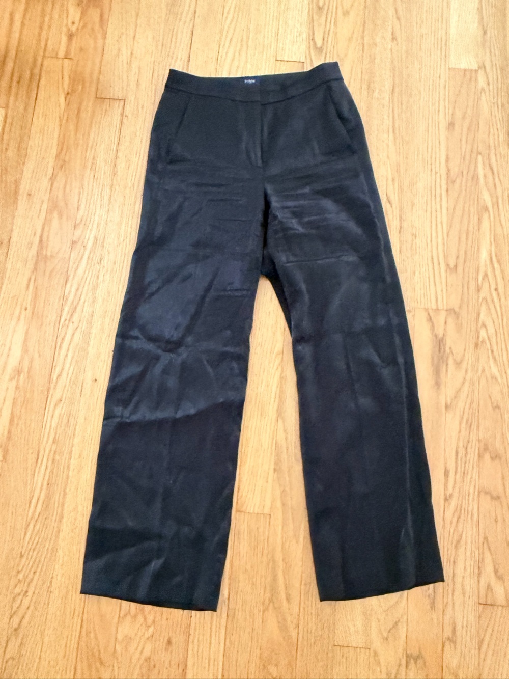 Glossy Silk/Satin J-Crew Black Pants